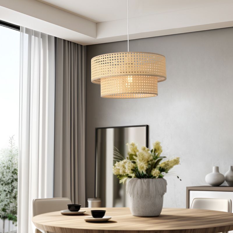 Hängelampe aus Rattan