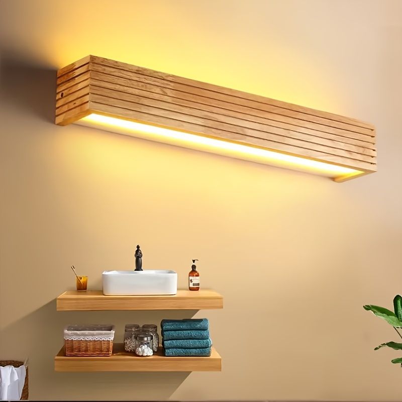 LED-Wandleuchte aus Holz – Warmes Licht