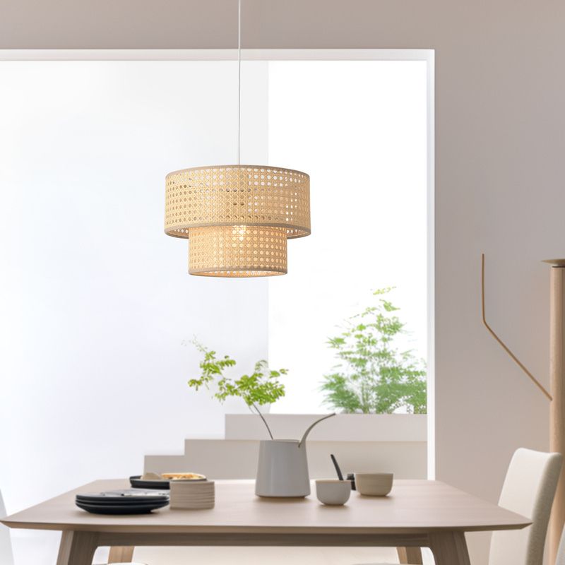 Hängelampe aus Rattan