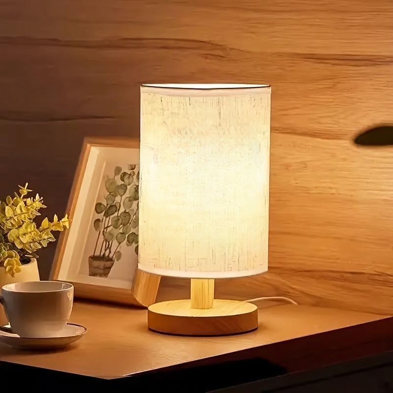 Schreibtischlampe in Leinen