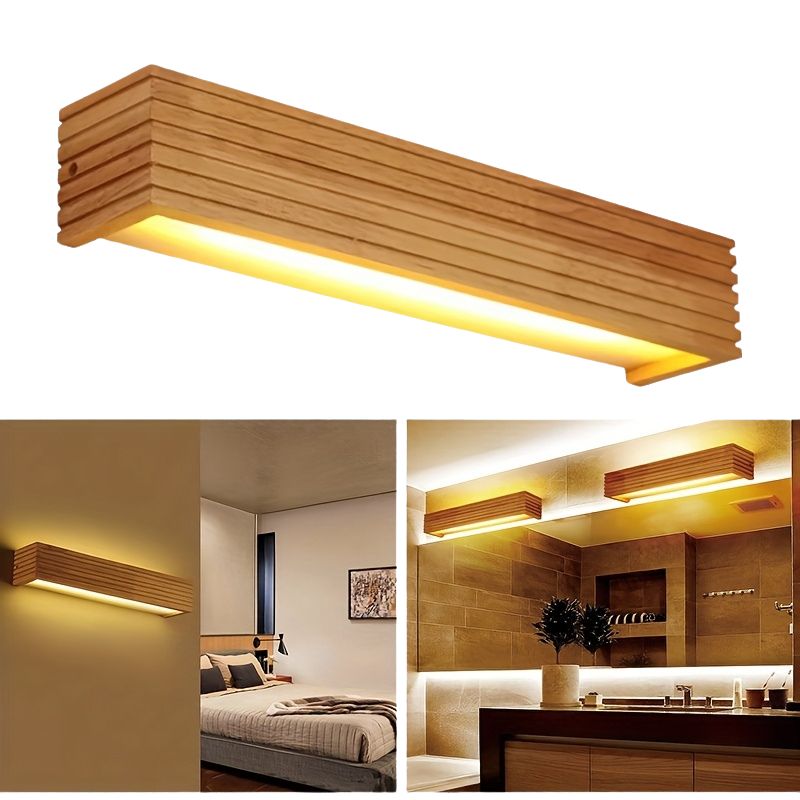 LED-Wandleuchte aus Holz – Warmes Licht