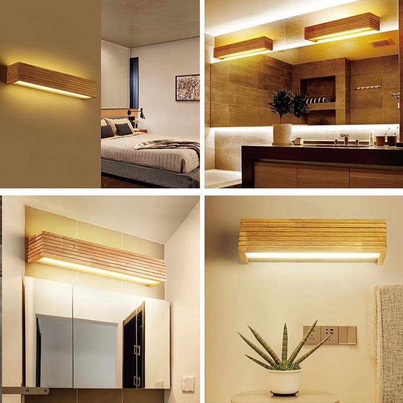 LED-Wandleuchte aus Holz – Warmes Licht