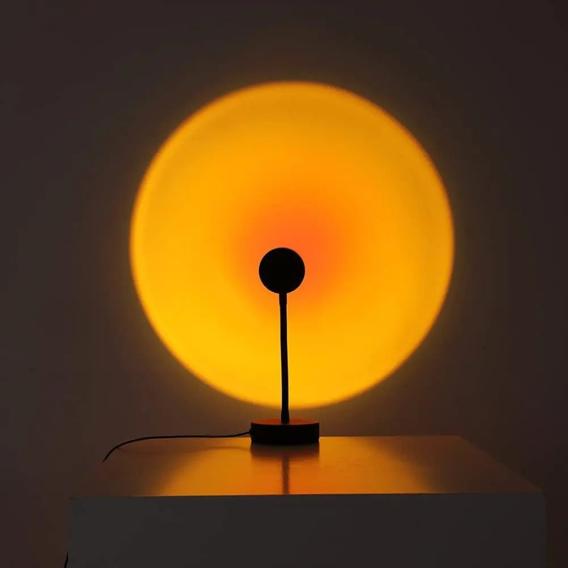 Bunte LED-Kugel-Sonnenuntergangslampe mit Regenbogen-Lichteffekten