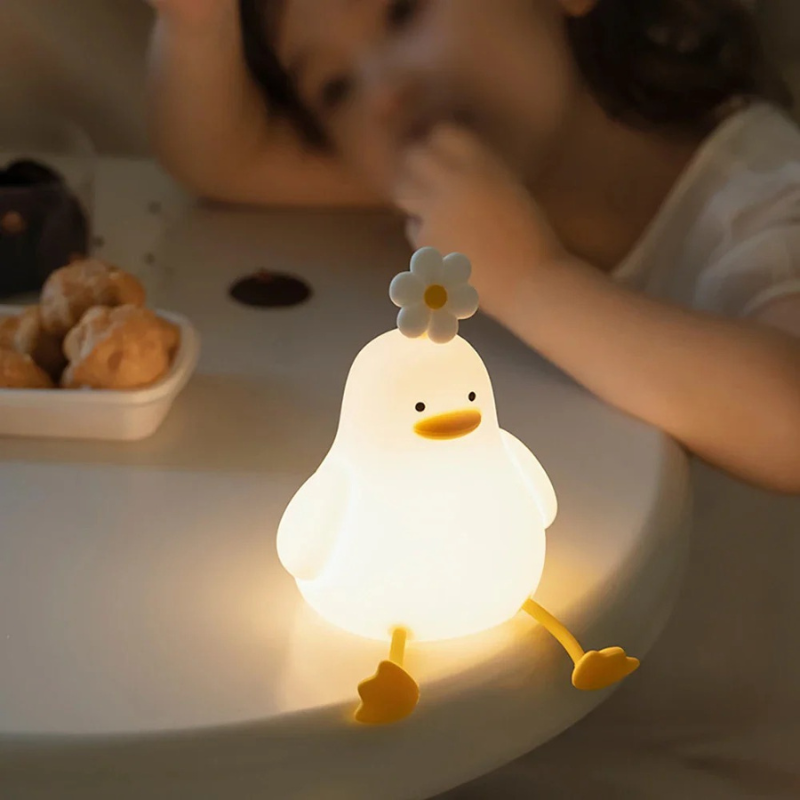 Niedliches Nachtlicht für Kinder in Entenform mit warmem Licht und einstellbarer Helligkeit