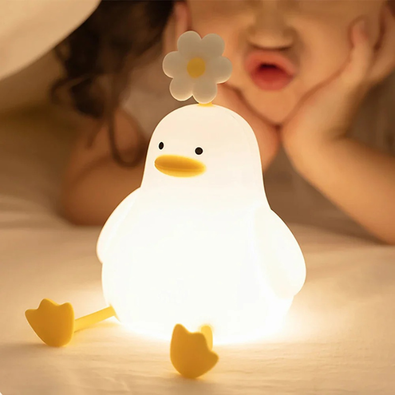 Niedliches Nachtlicht für Kinder in Entenform mit warmem Licht und einstellbarer Helligkeit