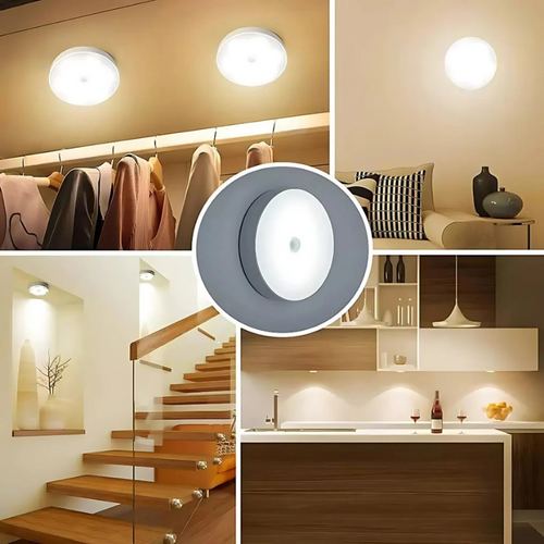 Wiederaufladbare LED-Bewegungsmelderleuchte mit Magnetbefestigung, automatische Beleuchtung für Flure, Schlafzimmer und Treppenhäuser.