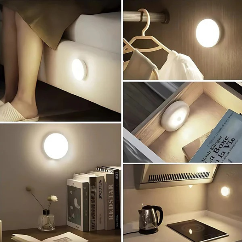 Wiederaufladbare LED-Bewegungsmelderleuchte mit Magnetbefestigung, automatische Beleuchtung für Flure, Schlafzimmer und Treppenhäuser.