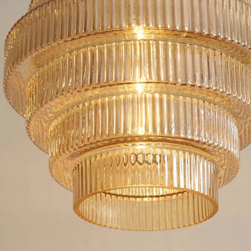 Retro glass pendant lamp with brass finish, ideal for dining rooms and living spaces