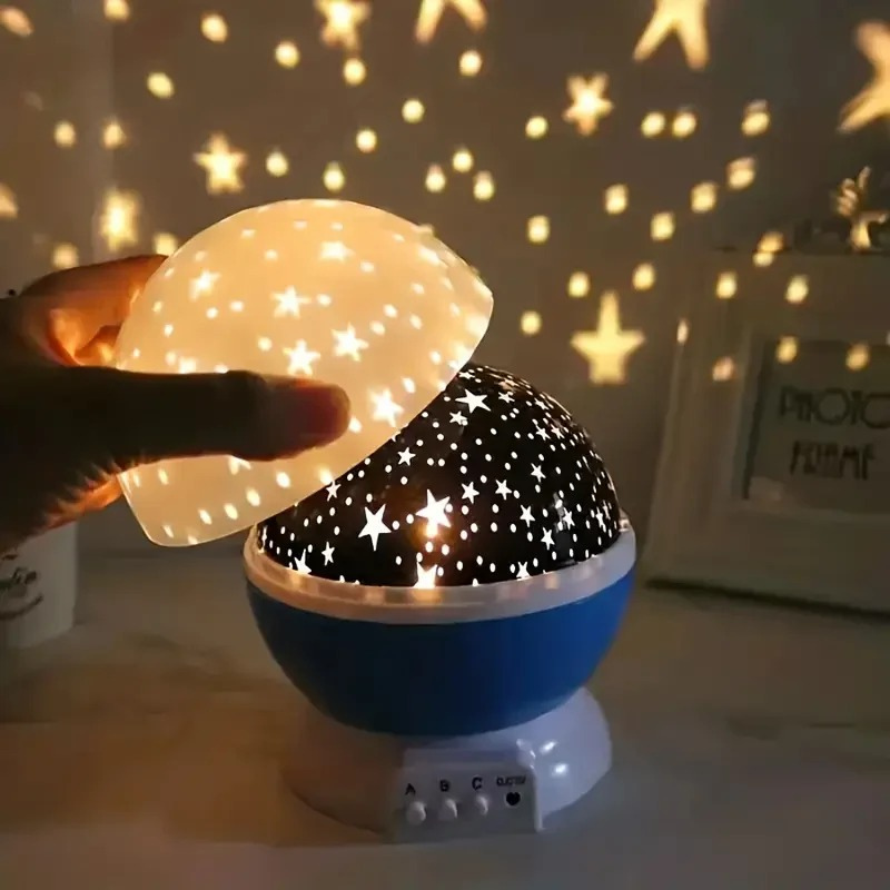 Sternprojektor-Nachtlicht für Kinder mit mehreren Farben, Musik und USB-aufladbarem Design.
