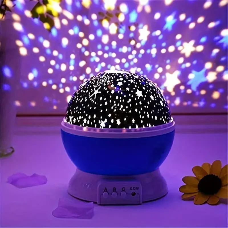 Sternprojektor-Nachtlicht für Kinder mit mehreren Farben, Musik und USB-aufladbarem Design.