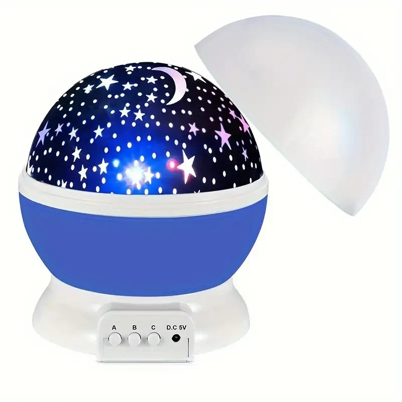 Sternprojektor-Nachtlicht für Kinder mit mehreren Farben, Musik und USB-aufladbarem Design.