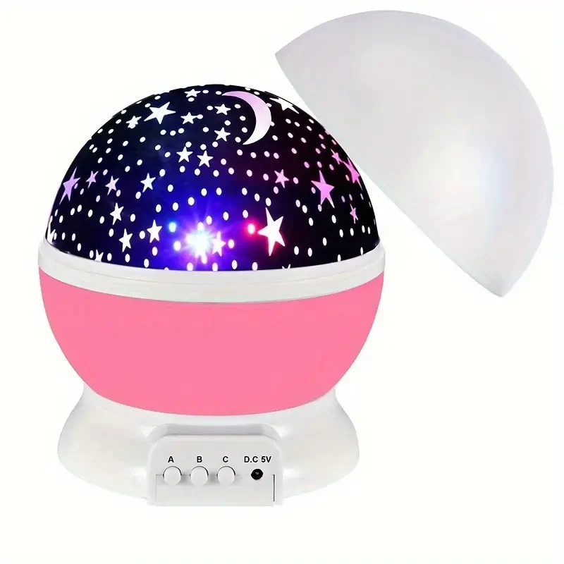Sternprojektor-Nachtlicht für Kinder mit mehreren Farben, Musik und USB-aufladbarem Design.