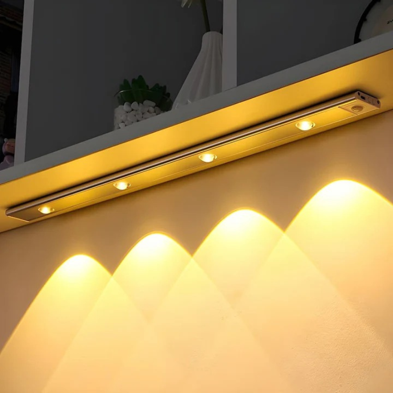 Drahtlose LED-Leuchte mit Bewegungssensor, wiederaufladbar und dimmbar, in verschiedenen Längen für die Beleuchtung zu Hause erhältlich.