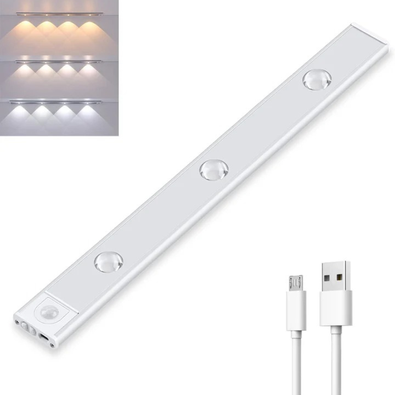 Drahtlose LED-Leuchte mit Bewegungssensor, wiederaufladbar und dimmbar, in verschiedenen Längen für die Beleuchtung zu Hause erhältlich.