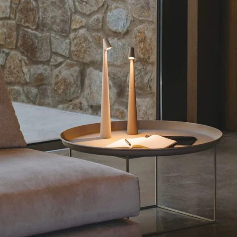Kabellose skandinavische minimalistische LED-Tischlampe mit USB-C-Ladefunktion, Touch-Steuerung und dimmbarer Beleuchtung