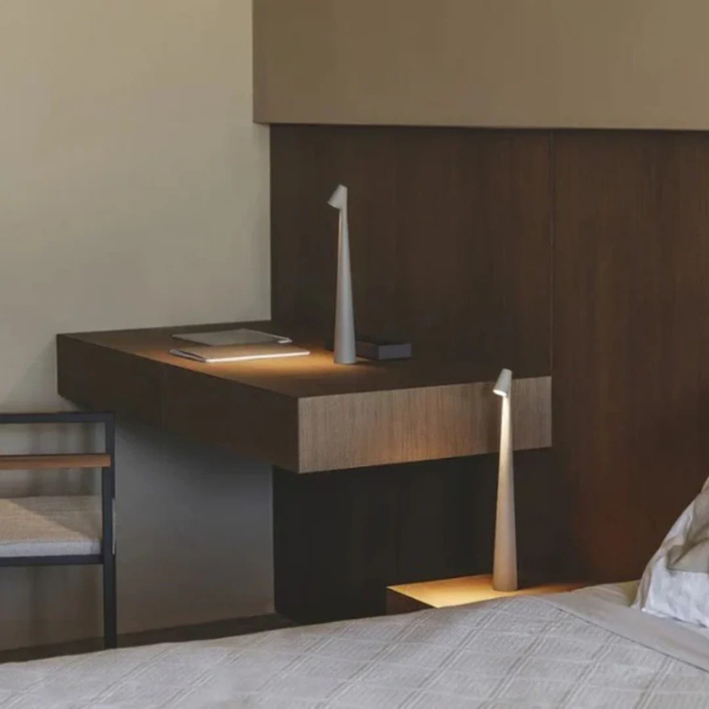 Kabellose skandinavische minimalistische LED-Tischlampe mit USB-C-Ladefunktion, Touch-Steuerung und dimmbarer Beleuchtung
