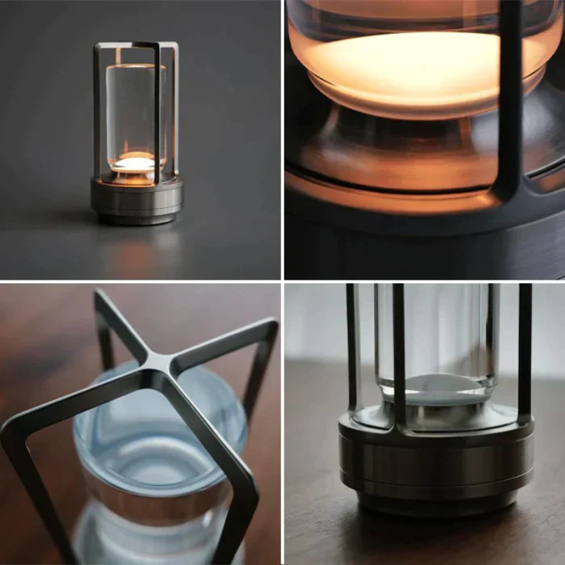 Elegante Kristall-Tischlampe mit Touch-Dimmer und wiederaufladbarem USB-Design
