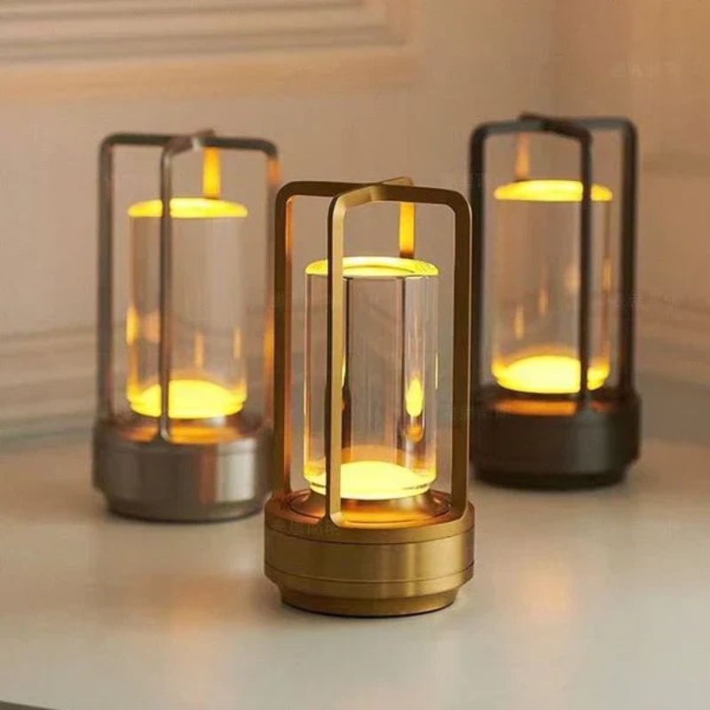 Elegante Kristall-Tischlampe mit Touch-Dimmer und wiederaufladbarem USB-Design