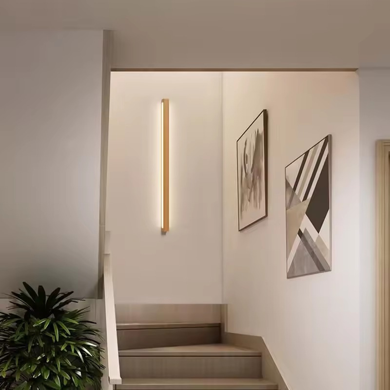 Rechteckige Wandleuchte aus Holz mit Acryldiffusor, 60 cm lang, mit zwei Lichtquellen