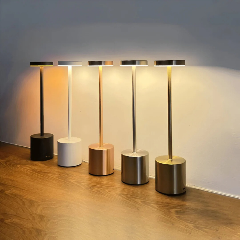 Kabellose, wiederaufladbare Tischlampe im Retro-Stil mit dimmbarem, warmem LED-Licht