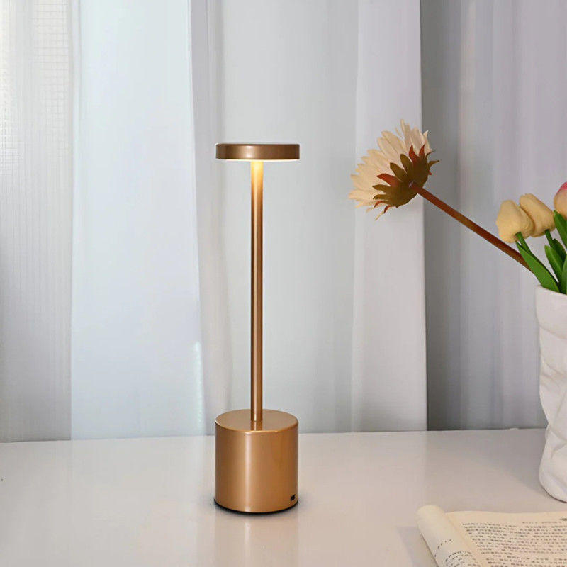 Kabellose, wiederaufladbare Tischlampe im Retro-Stil mit dimmbarem, warmem LED-Licht