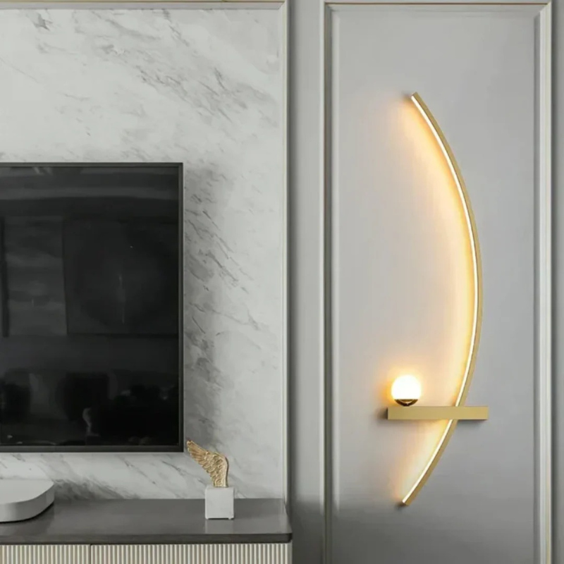 Moderne, luxuriöse LED-Wandleuchte in minimalistischem Design, energieeffiziente Innenbeleuchtung für Wohnzimmer, Schlafzimmer oder Flur.