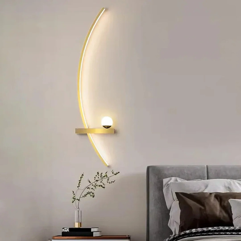 Moderne, luxuriöse LED-Wandleuchte in minimalistischem Design, energieeffiziente Innenbeleuchtung für Wohnzimmer, Schlafzimmer oder Flur.