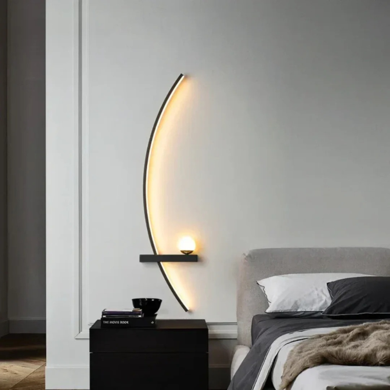 Moderne, luxuriöse LED-Wandleuchte in minimalistischem Design, energieeffiziente Innenbeleuchtung für Wohnzimmer, Schlafzimmer oder Flur.