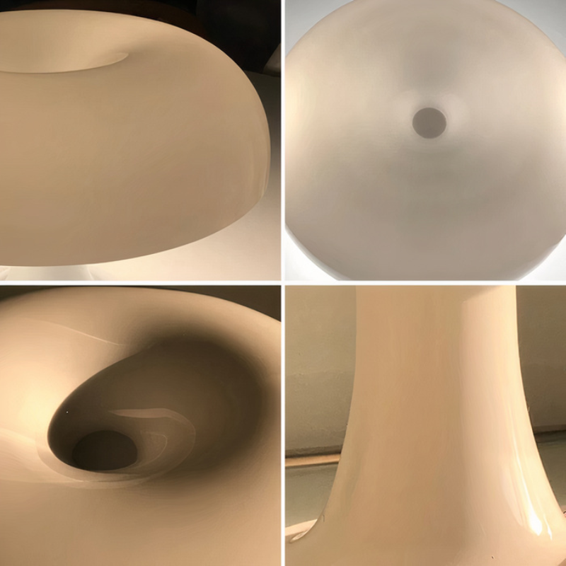 Minimalistische LED-Tischleuchte in Pilzform mit dimmbarem, warmem Licht im nordischen Mid-Century-Stil