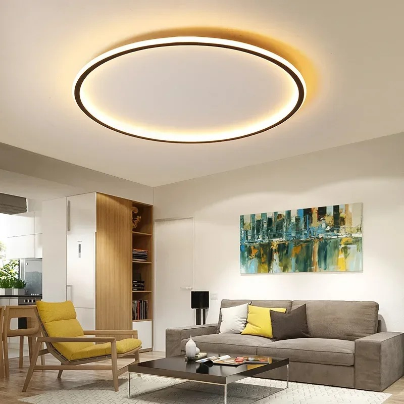 Nordische runde LED-Deckenleuchte im minimalistischen skandinavischen Design