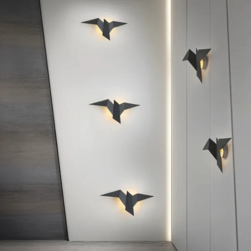 Wandleuchte im Origami-Stil im japanischen Design mit warmer LED-Beleuchtung für Schlafzimmer, Wohnzimmer oder Flur
