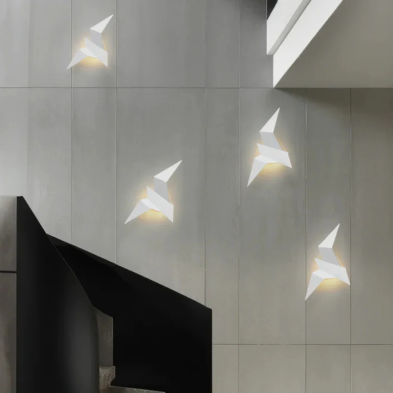 Wandleuchte im Origami-Stil im japanischen Design mit warmer LED-Beleuchtung für Schlafzimmer, Wohnzimmer oder Flur