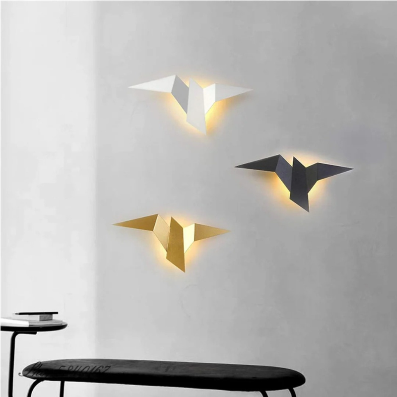 Wandleuchte im Origami-Stil im japanischen Design mit warmer LED-Beleuchtung für Schlafzimmer, Wohnzimmer oder Flur