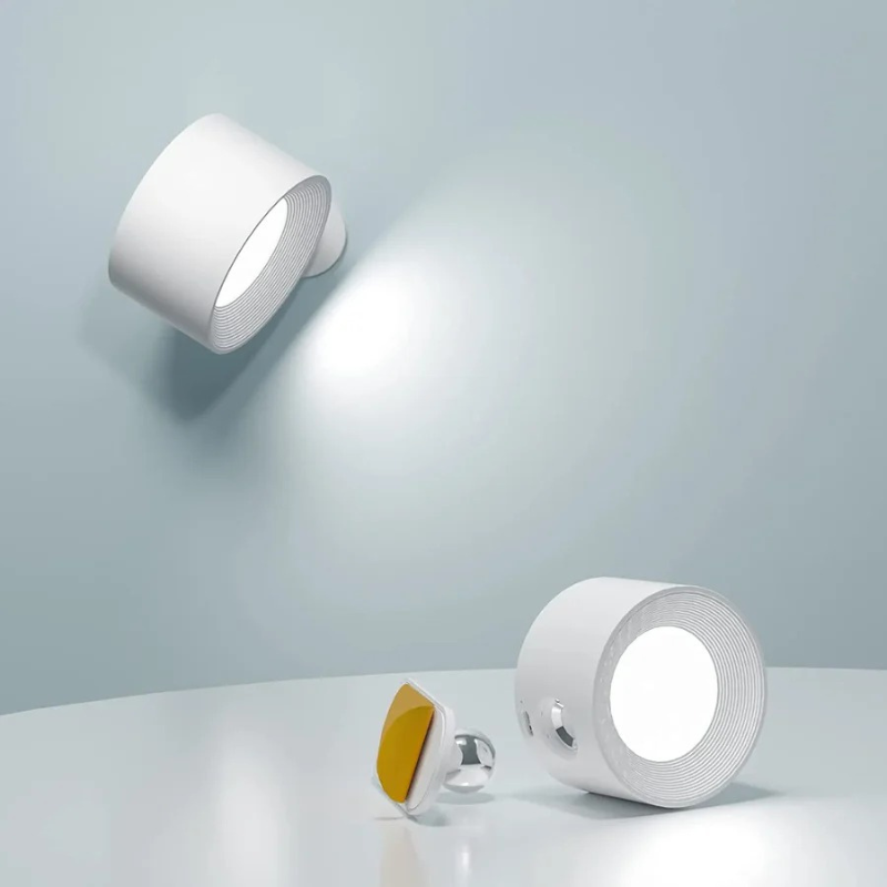Kompakte kabellose LED-Wandleuchte mit Touch-Steuerung, 360°-Drehung und Magnethalterung