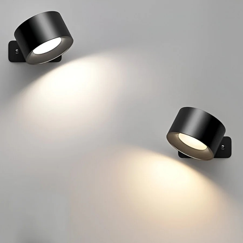 Kompakte kabellose LED-Wandleuchte mit Touch-Steuerung, 360°-Drehung und Magnethalterung