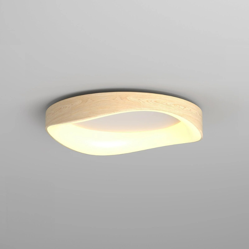 Skandinavische Holzdeckenleuchte mit LED-Beleuchtung, umweltfreundliche moderne Deckenleuchte im Naturholzdesign, in verschiedenen Größen erhältlich.