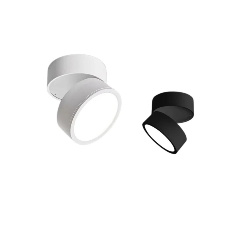 Verstellbare moderne LED-Deckenleuchte mit drehbarem Kopf in minimalistischem Aluminiumdesign, ideal für Wohnzimmer, Schlafzimmer und Flure.