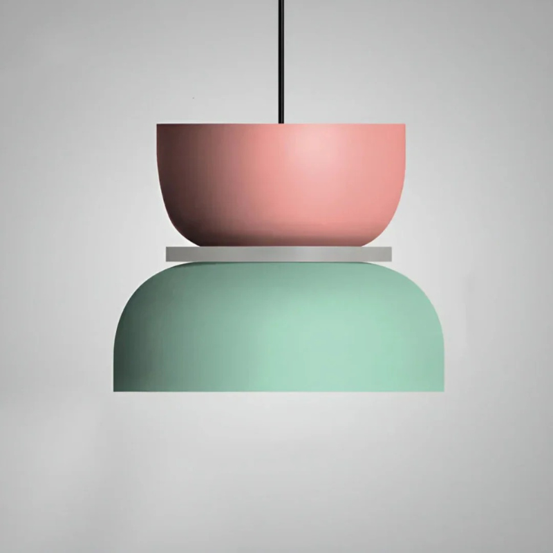 Farbenfrohe LED-Pendelleuchte im Macaron-Design mit energieeffizientem, warmem Licht