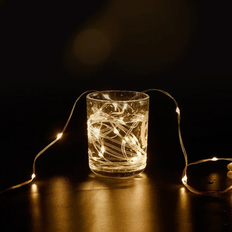 Wasserdichte 10-Meter-LED-Lichterkette mit USB-Aufladung, strapazierfähiges Design für Garten, Balkon und Camping.