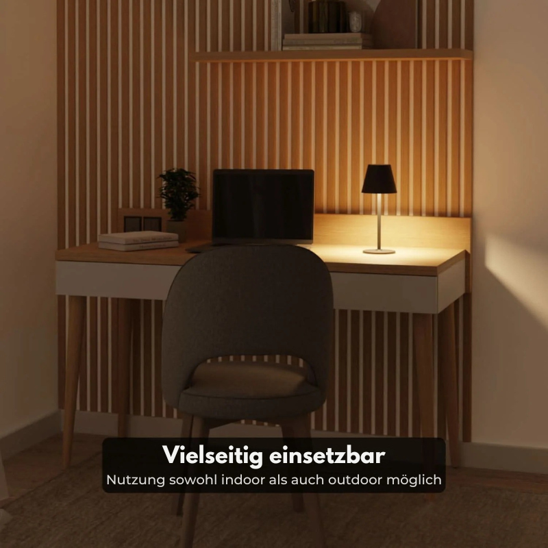 Moderne, wiederaufladbare Tischleuchte mit warmem Licht, Touch Control und schlankem Design