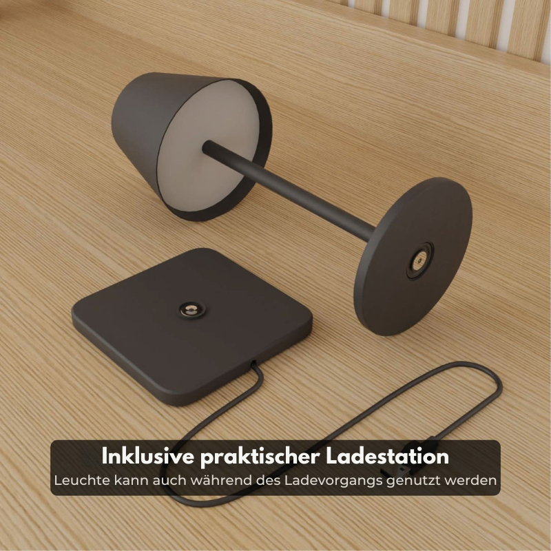 Moderne, wiederaufladbare Tischleuchte mit warmem Licht, Touch Control und schlankem Design